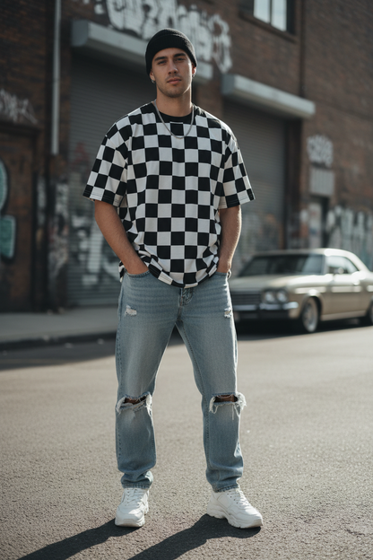 Checker Print Tee - Lifestyle
