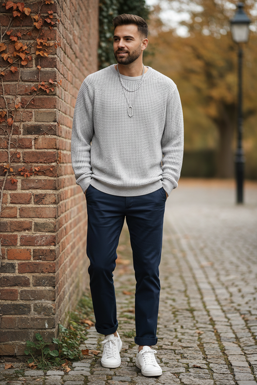 Crew Neck Casual Sweater - Lifestyle