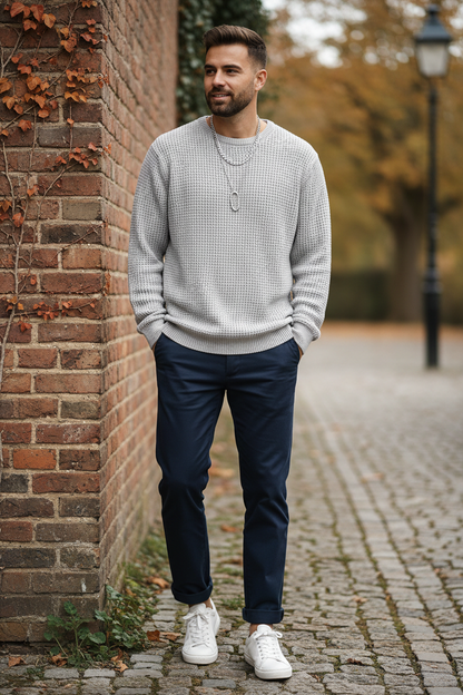 Crew Neck Casual Sweater - Lifestyle