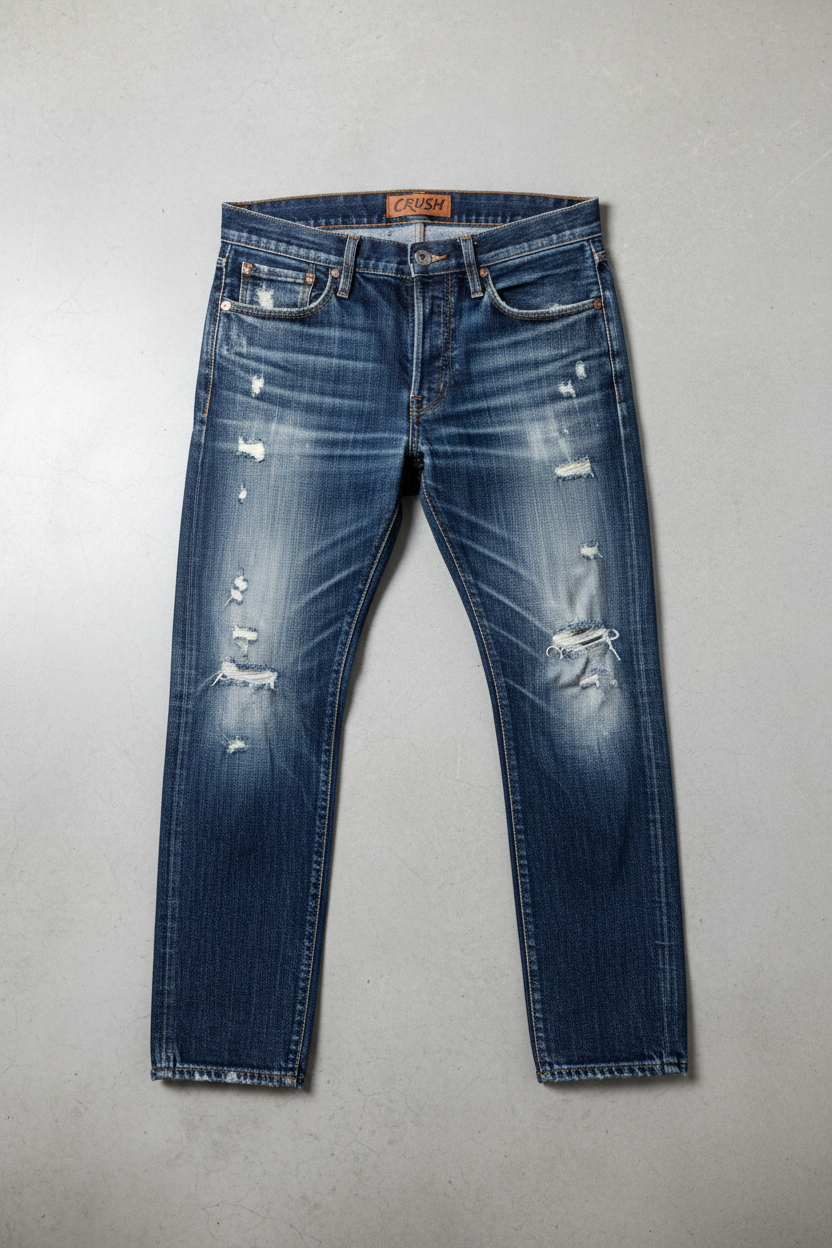 Crush Fade Denim - Flat Lay