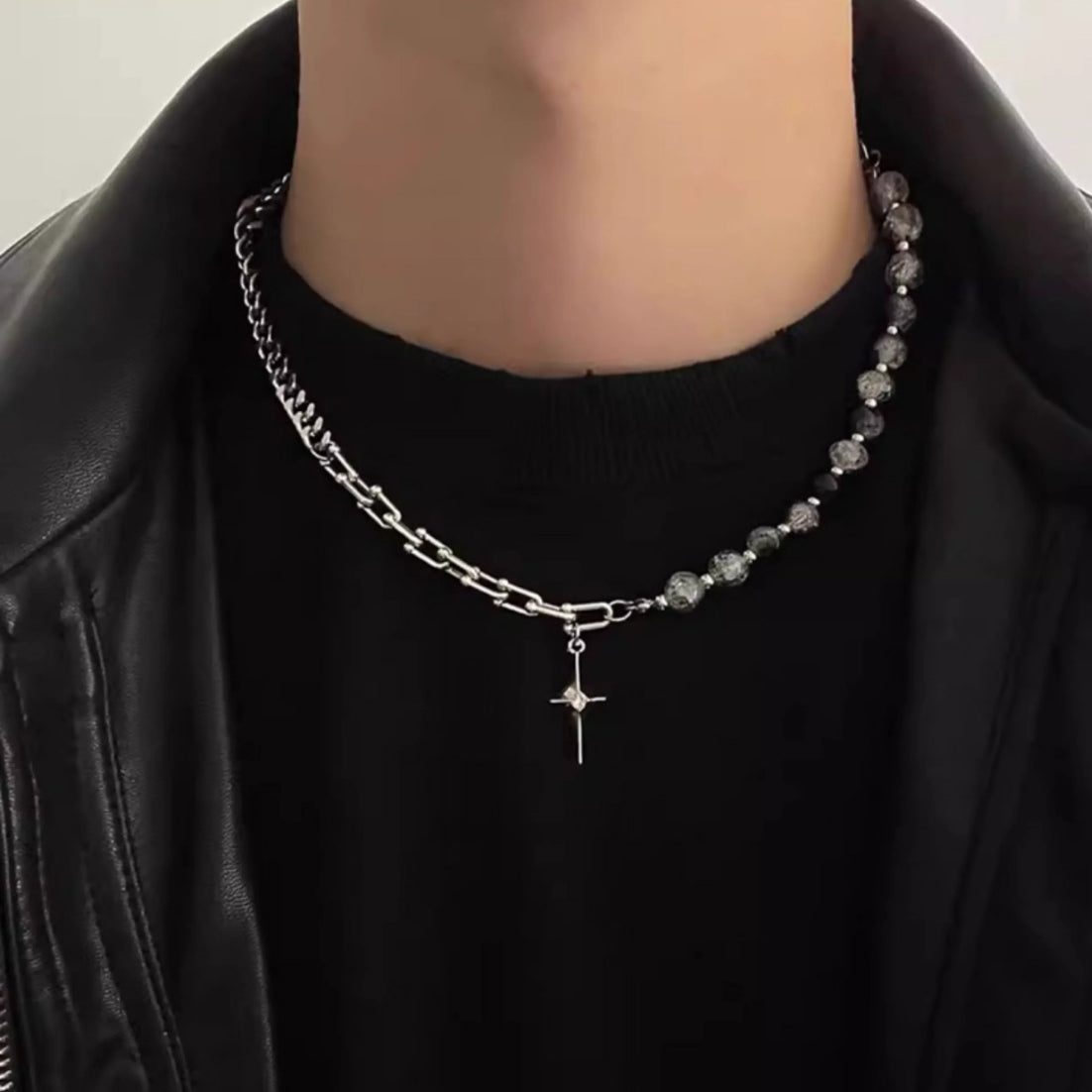Sterling Beaded Pendant Necklace