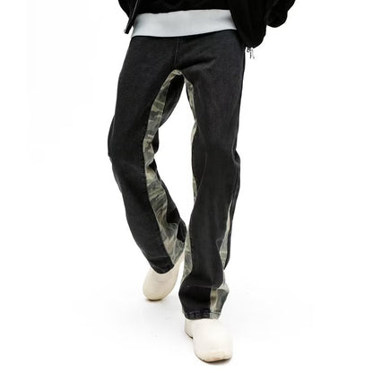 Camo Panel Stitched Jeans