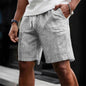 Striped Lace-up Sweatpants Minimalist Cropped Shorts front view