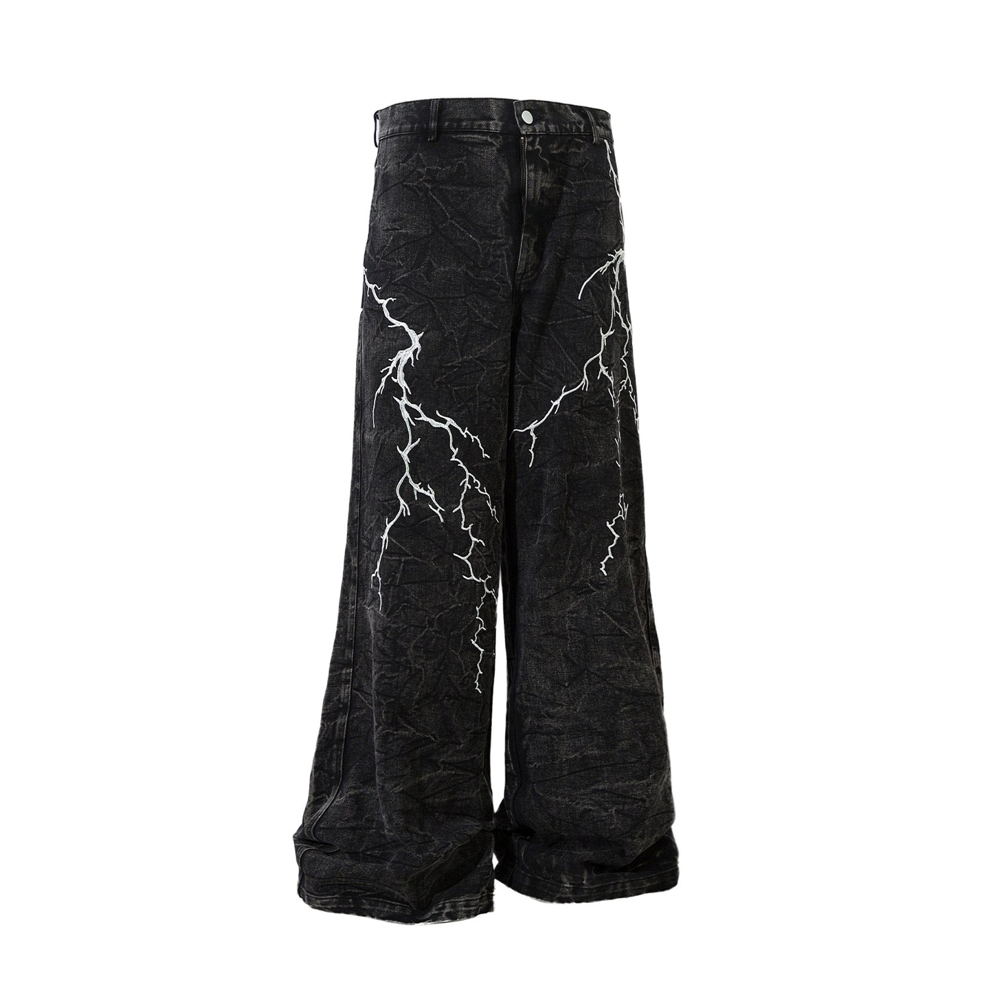 Chaos Print Wide-Leg Denim