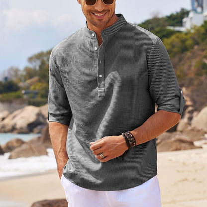 Long Sleeve Casual Stand Collar Shirt