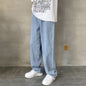 Washed Wide Leg Straight Jeans