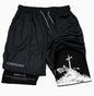 3D Digital Print Double-Layer Shorts