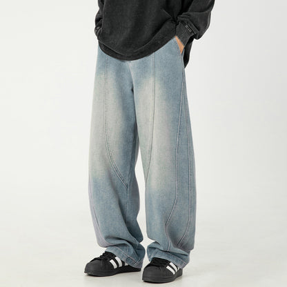 Washed Wide Leg Denim Jeans