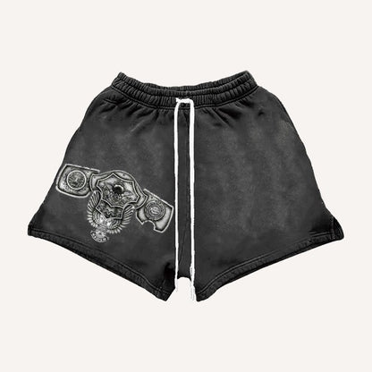 Vintage Graphic Casual Shorts
