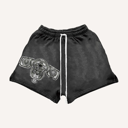 Vintage Graphic Casual Shorts