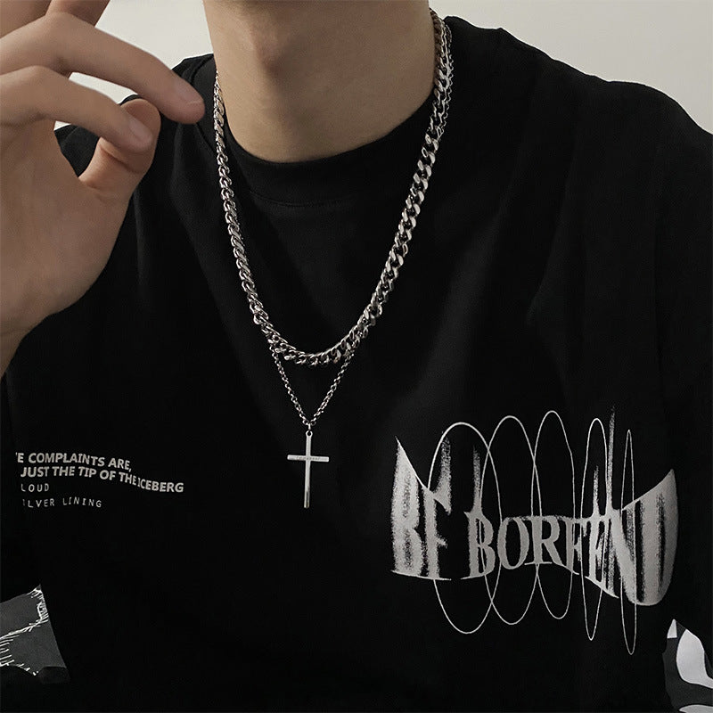 Double Layer Cross Necklace