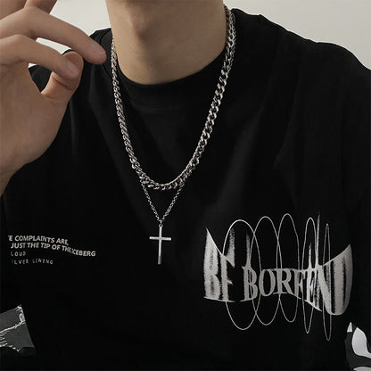 Double Layer Cross Necklace