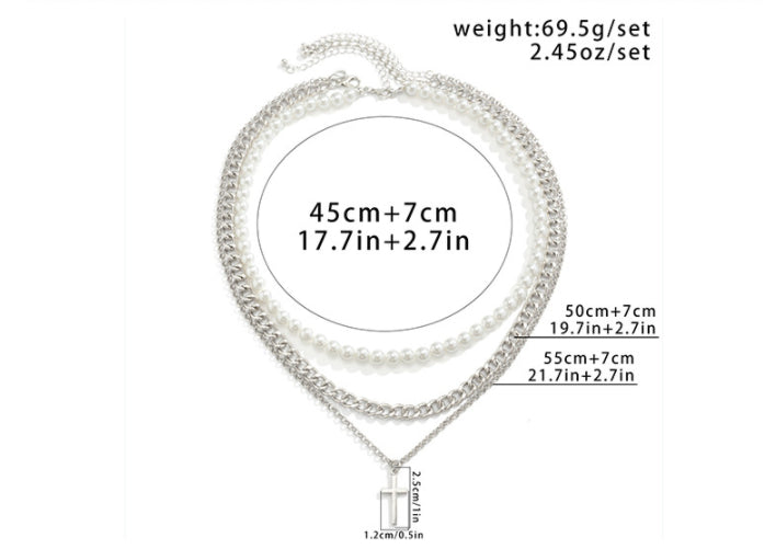 Pearl Cross Necklace