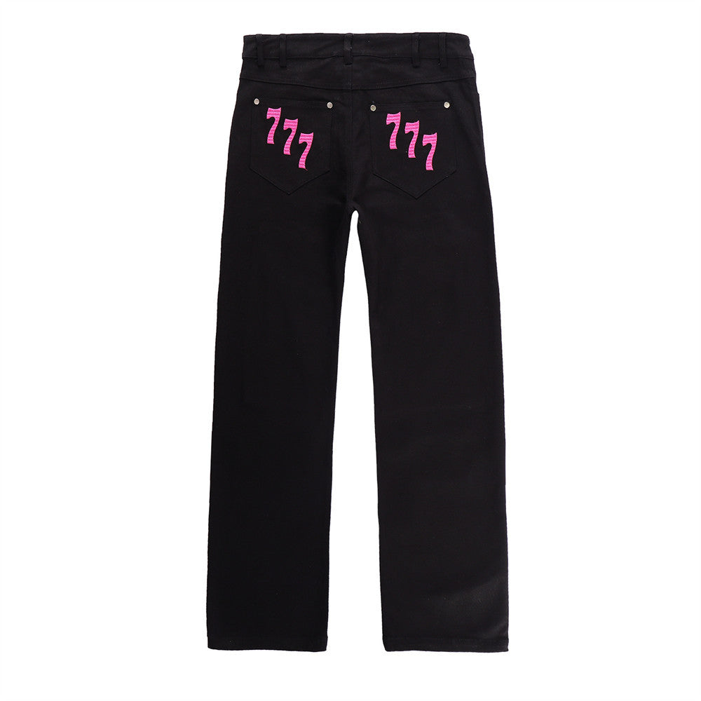 Lucky 7 Embroidered Jeans