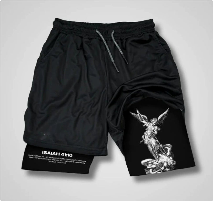 3D Digital Print Double-Layer Shorts