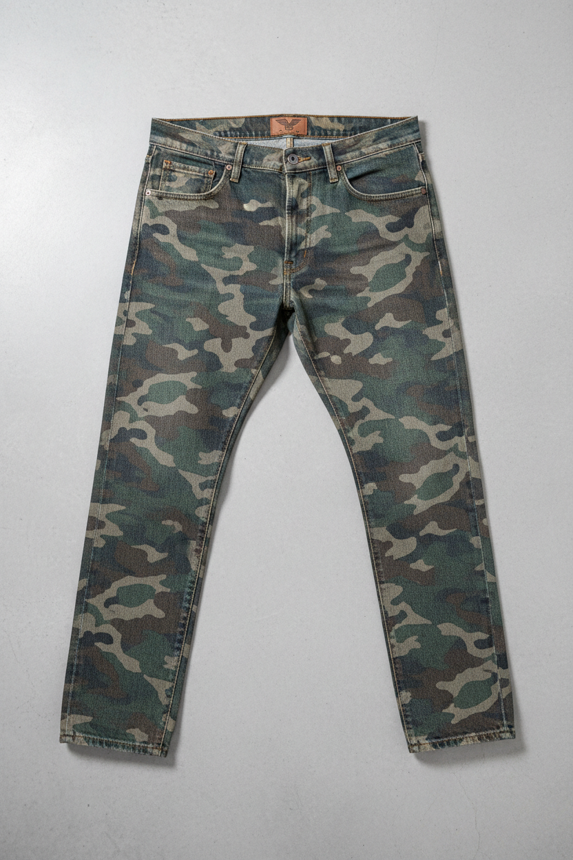 Denim Camo Jeans - Flat Lay