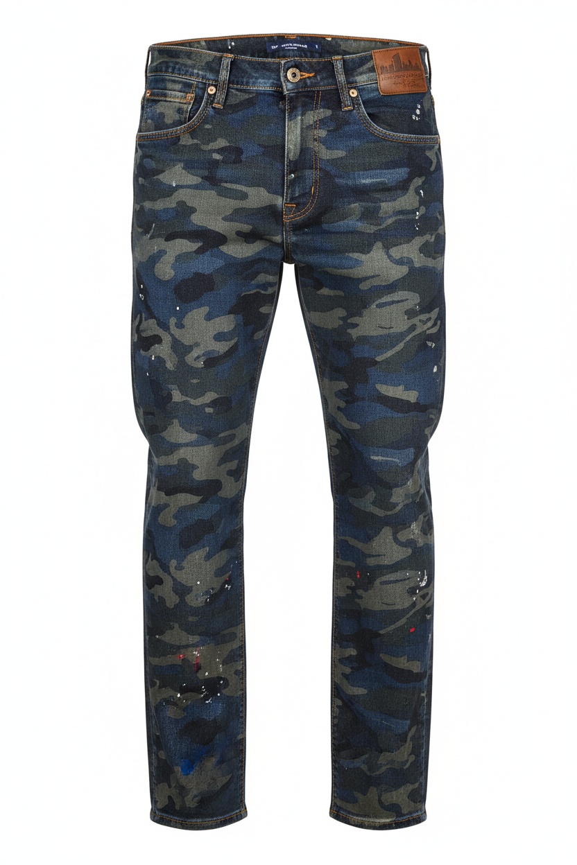 Denim Camo Jeans - Front View