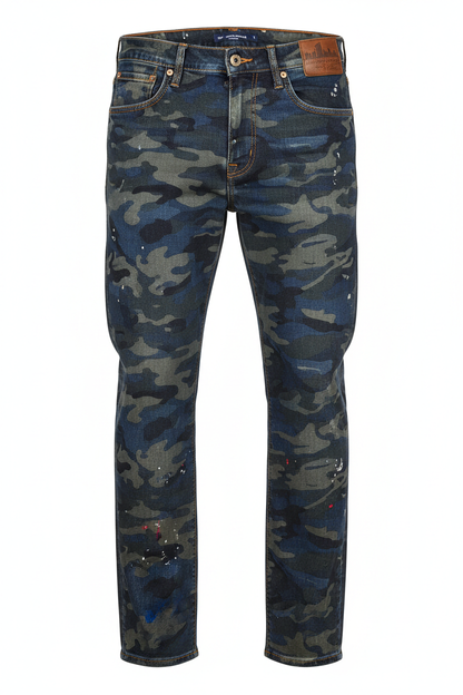 Denim Camo Jeans - Front View