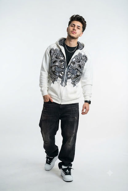 Shadow Skull Zip Hoodie
