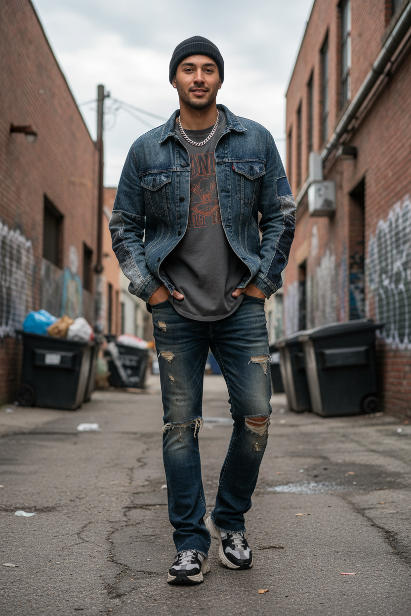 Distressed Bootcut Jeans - Lifestyle