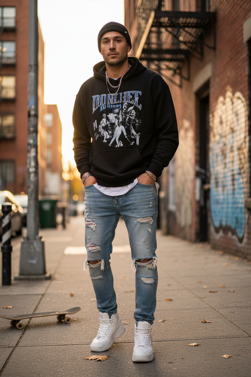 Distressed Denim Jeans - Lifestyle