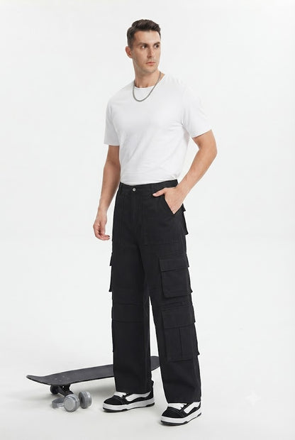 Loose Pleated Cargo Pants