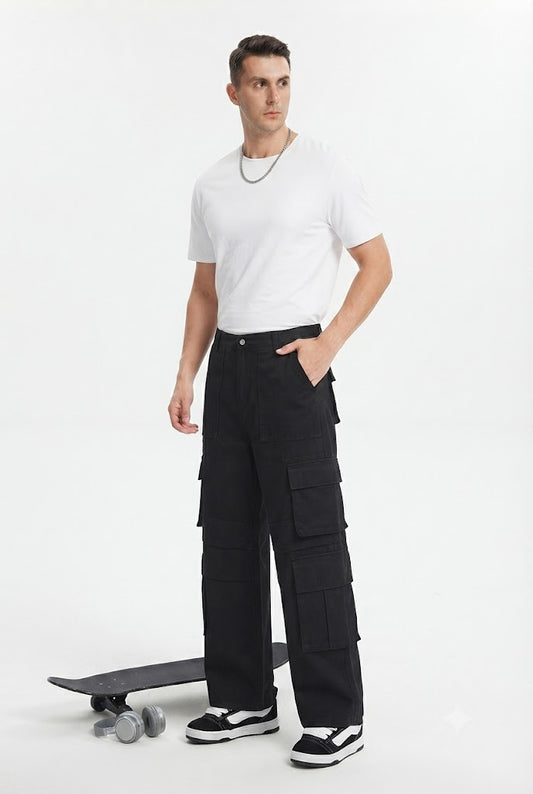 Loose Pleated Cargo Pants