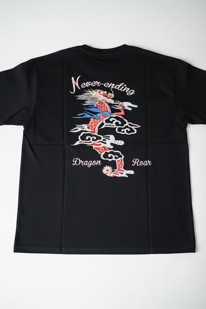 Dragon Embroidery Tee - Flat Lay