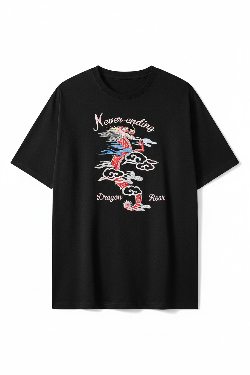 Dragon Embroidery Tee - Front View
