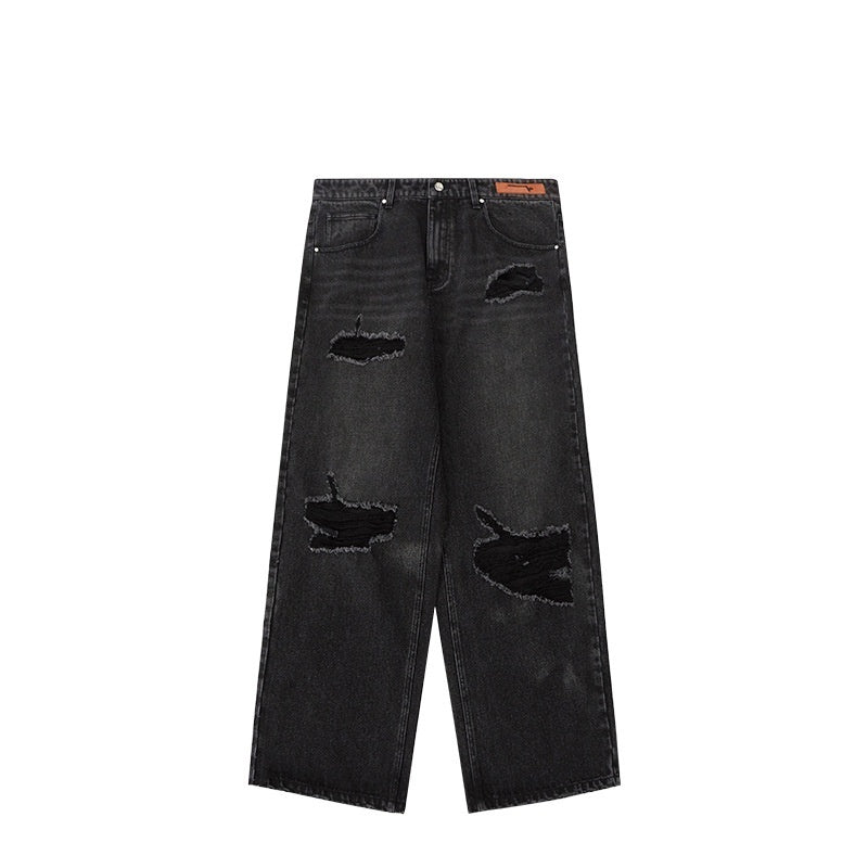 Distressed Wide Leg Jeans