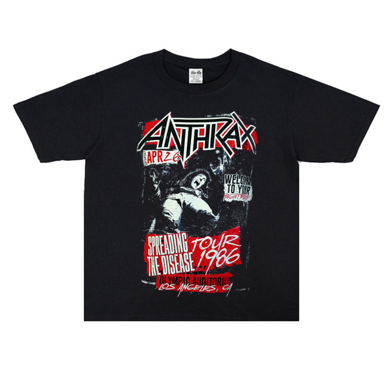 Punk graphic cotton short sleeve t-shirt in black streetwear fit from Novien Apparel