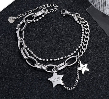 Lucky Star Charm Chain Bracelet