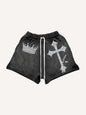 Crown & Cross Graphic Mesh Shorts