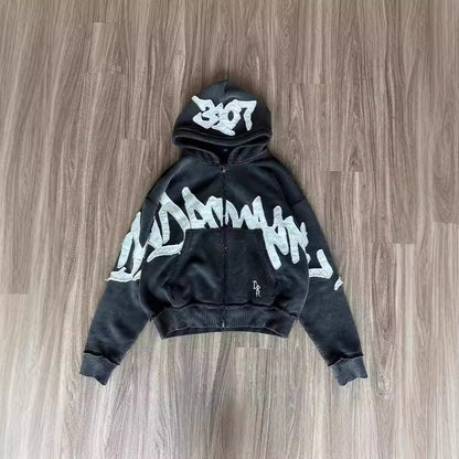 Graffiti Patch Zip Hoodie
