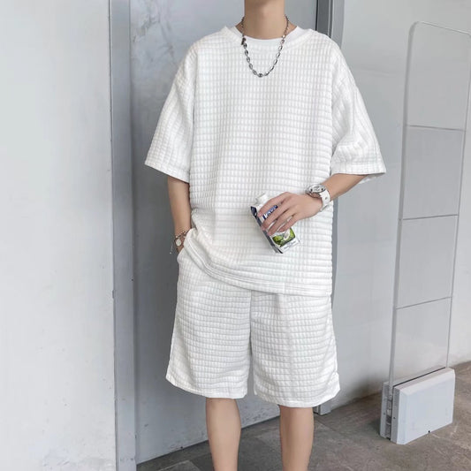 Waffle Knit Summer T-Shirt & Shorts Set
