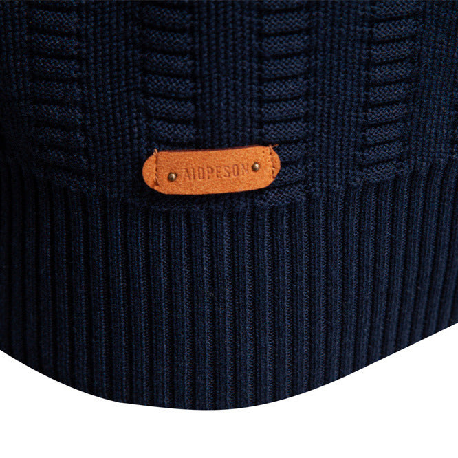 Striped Jacquard Zip Sweater