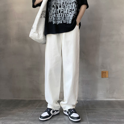 Washed Wide Leg Straight Jeans
