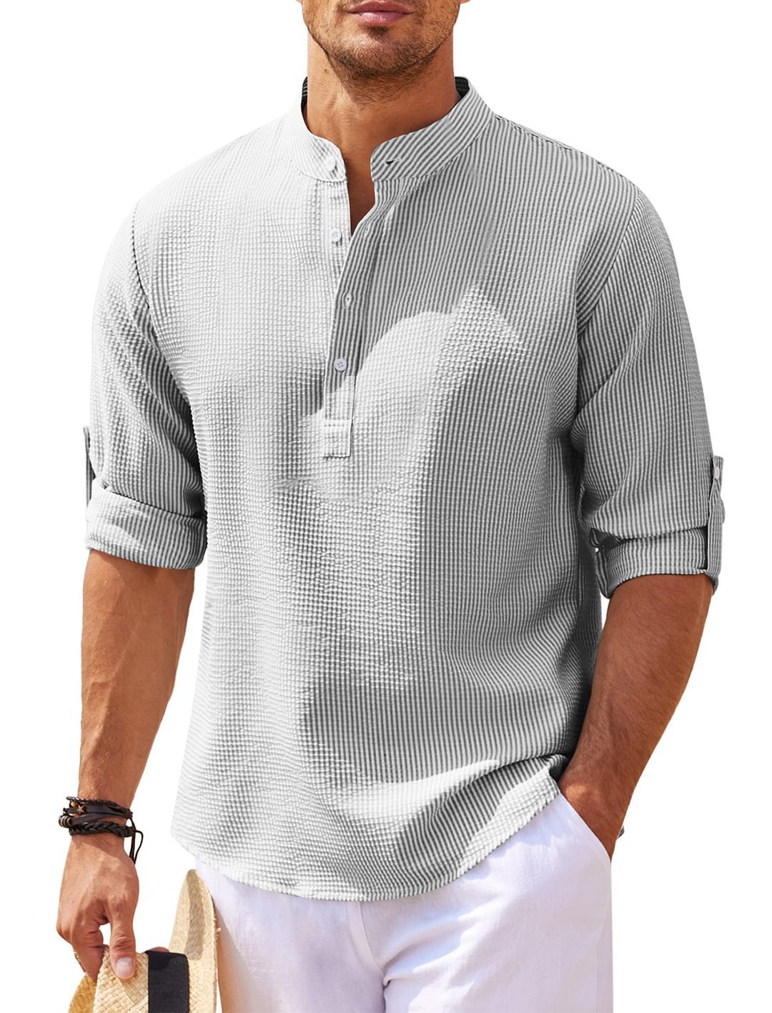 Long Sleeve Casual Stand Collar Shirt