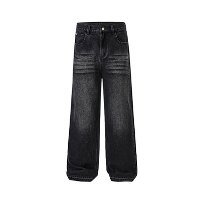 Mid Waist Wide Leg Denim Pants