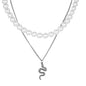 Double Layer Pearl Snake Necklace