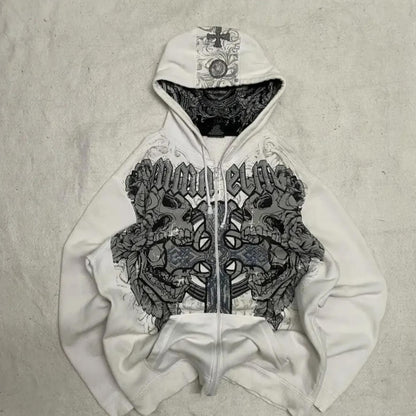 Shadow Skull Zip Hoodie