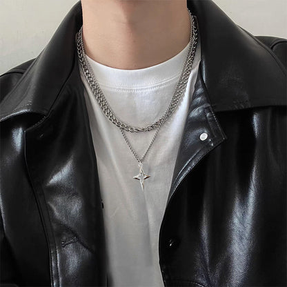 Double Layer Cross Necklace