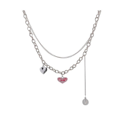Double Layers Loving Heart Necklace