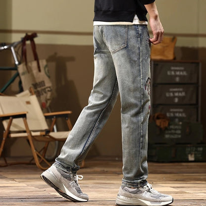 Koi Embroidered Straight-Fit Jeans