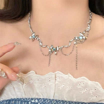 Sweet Heart Star Zircon Charm Necklace