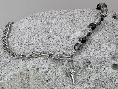 Sterling Beaded Pendant Necklace