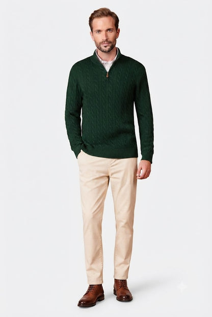 Quarter Zip Knit Sweater