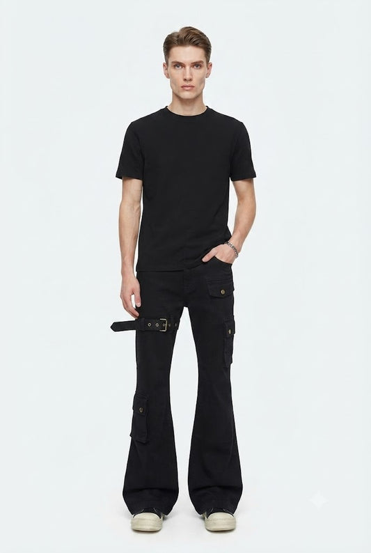 High Street Multi-Pocket Flared Jeans