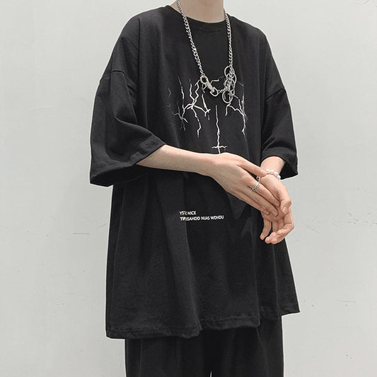 Lightning Graphic Oversized Tee