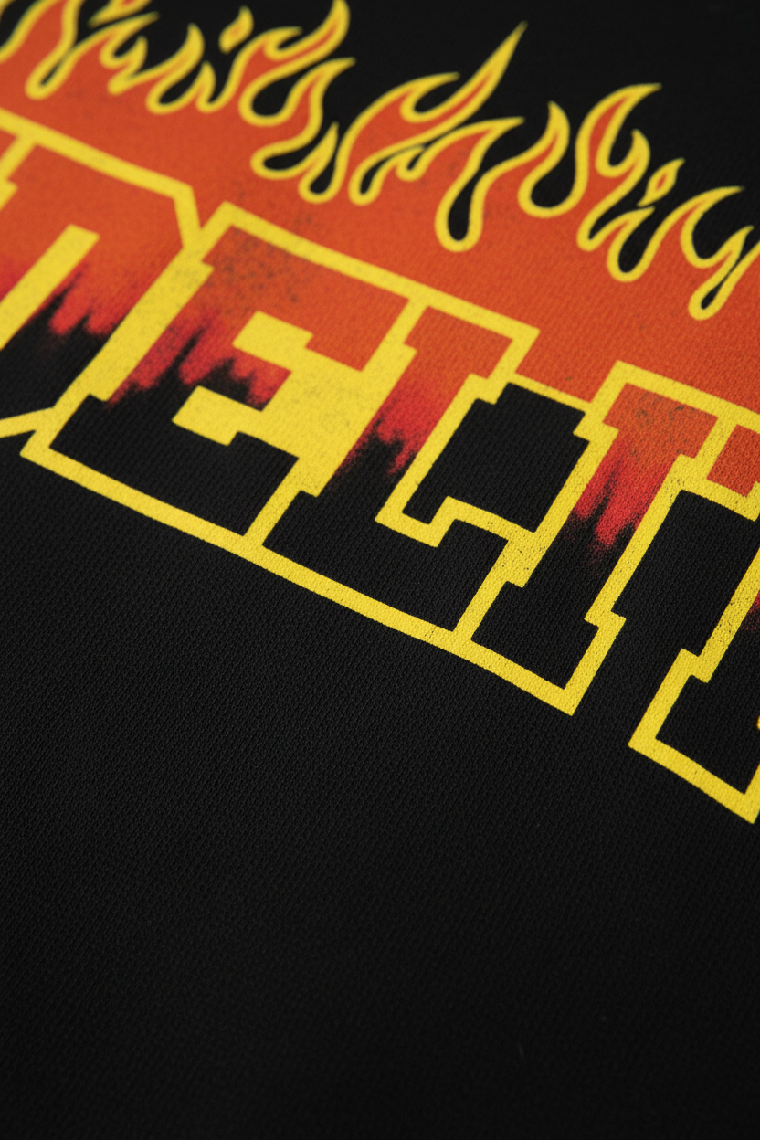Flame Pure Cotton Casual Tee - Detail Shot